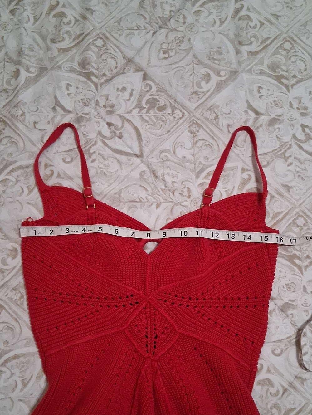 Cult Gaia RTR Marlow Red Knit Cutout Spaghetti Strap Mini Dress Size XL - Picture 9 of 15